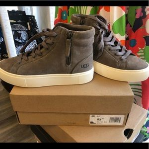 UGG Olli Gray Suede High Top Sneakers NIB